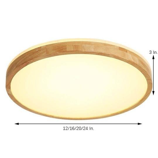 Circular Kitchen Flush Mount Lighting Wood Acrylic LED Ceiling Lights