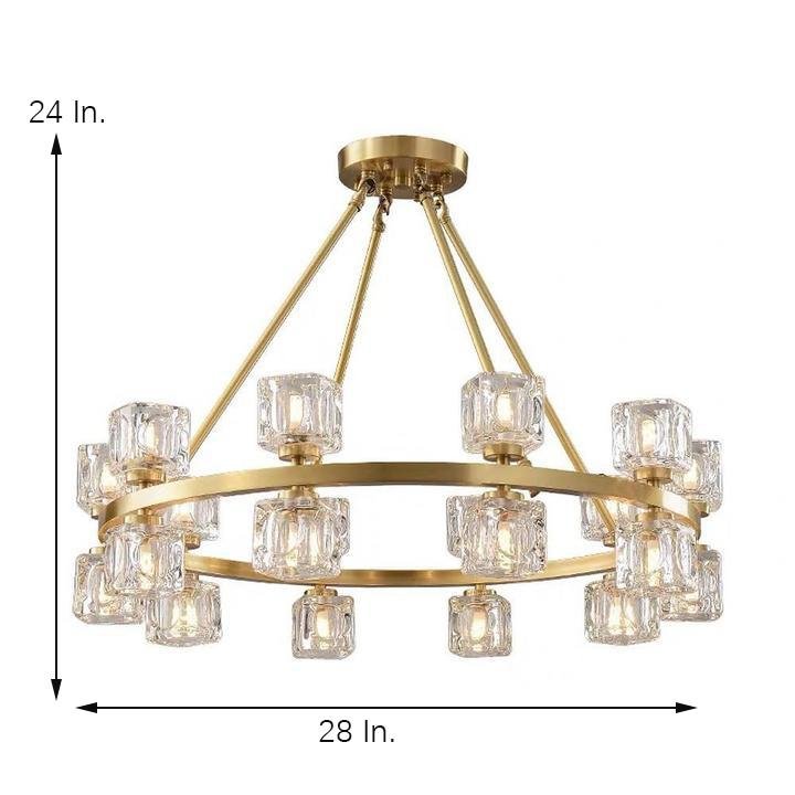 Circles Spotlights Industrial Brass Chandeliers LED Ceiling Light
