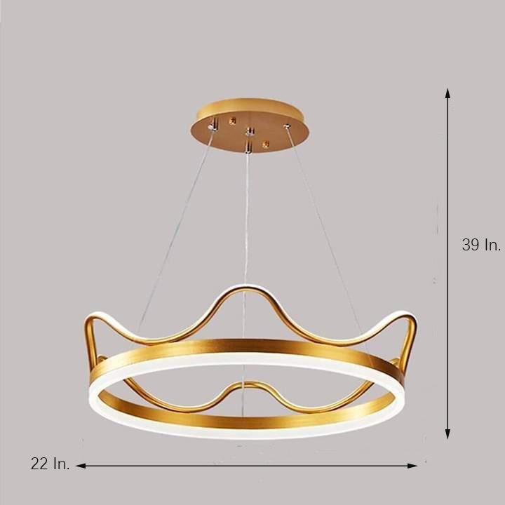 Dimmable LED Ring Chandelier Crown Design Modern Aluminum & Acrylic Pendant Light