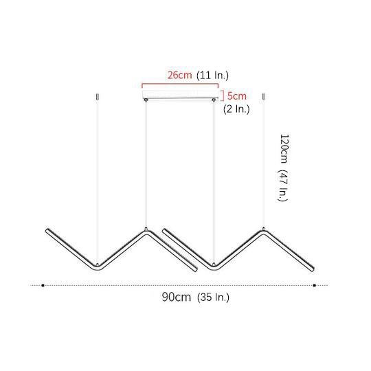 Nordic Minimalist LED 2-Lights Wave Shaped Design Dimmable Pendant Light