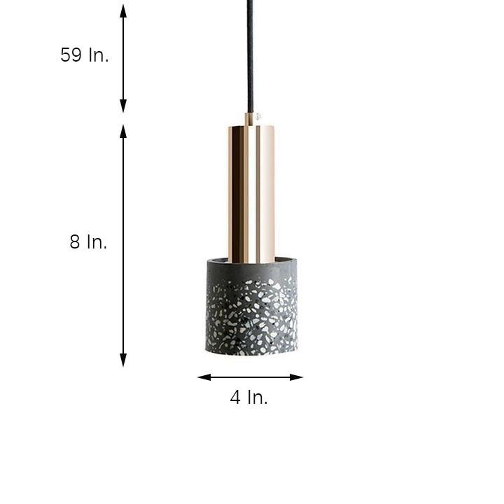 Cylinder Concrete LED Electroplated Nordic Pendant Light