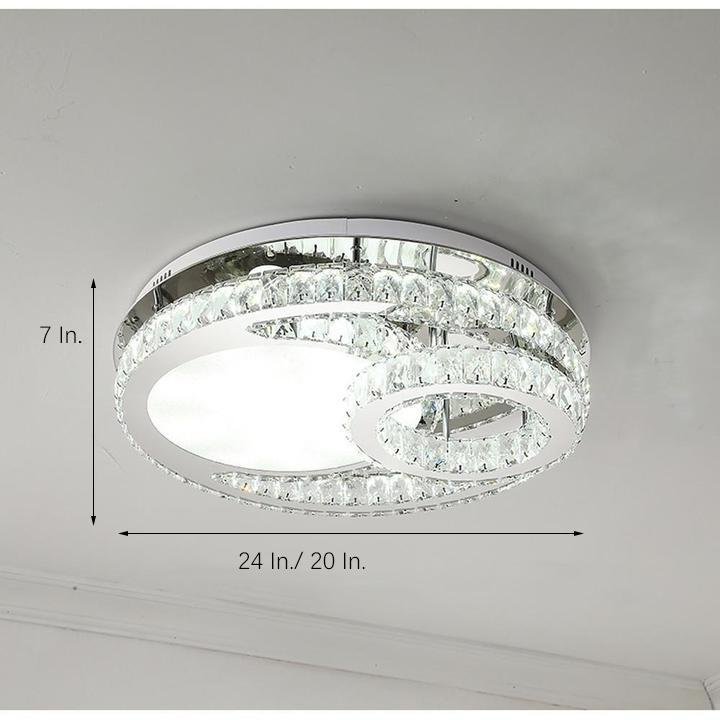 Overlapping Circles Crystal Stainless Steel Flush Mount LED Lights Ceiling Lights