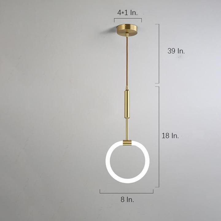 Circle LED Gold Modern Pendant Light Hanging Lamp Ceiling Lights
