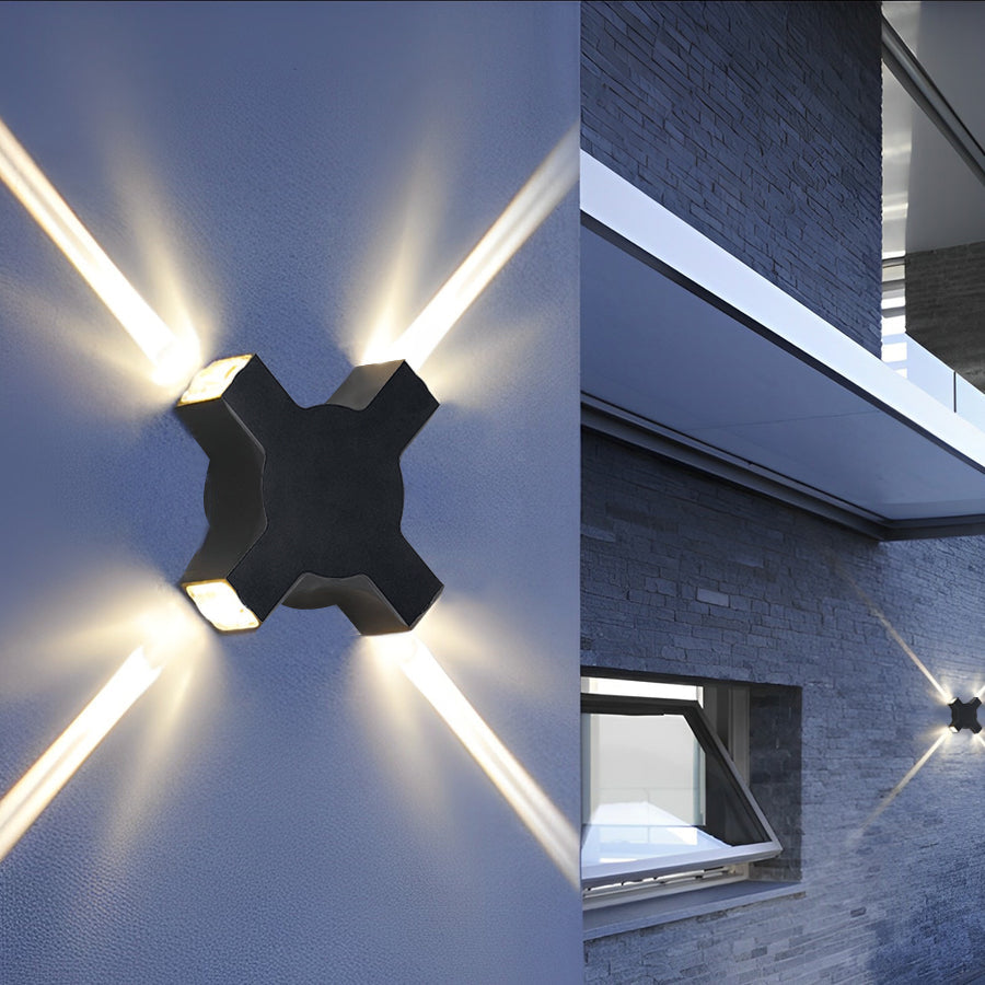 Creative Starlight Decorative LED Waterproof Black Modern Wall Lamp