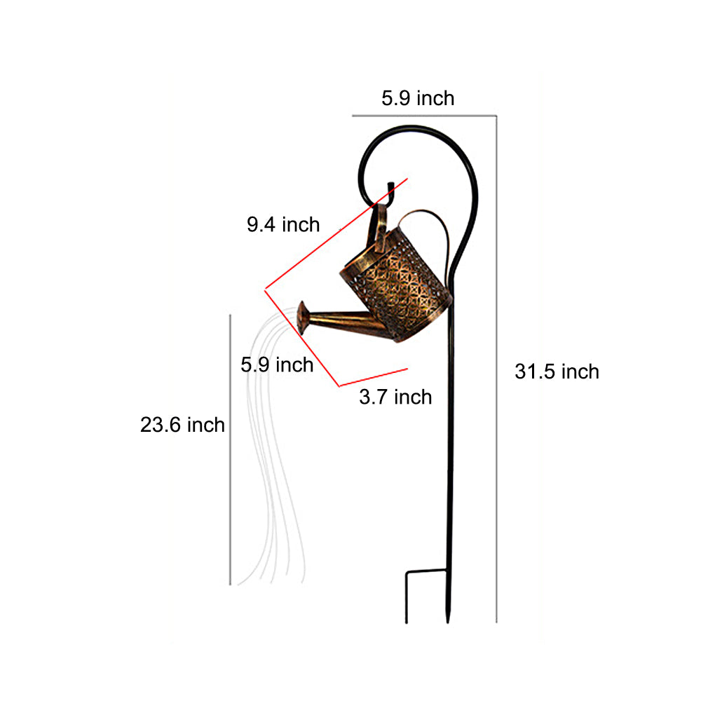 Iron Kettle Shower LED Solar Garden Light Unique and Efficient Outdoor Illumination