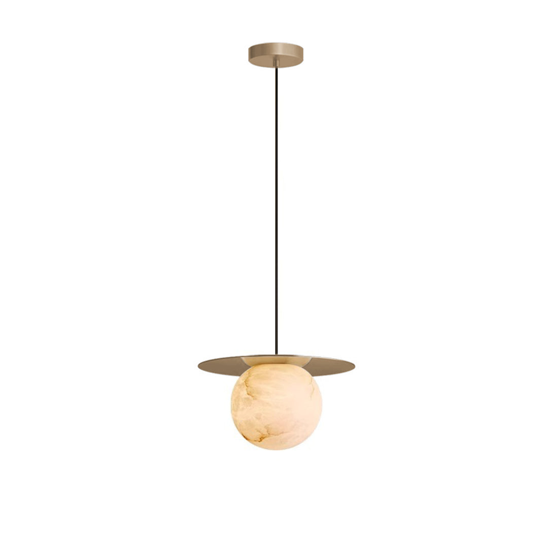 Ball Pendant Lights Nordic Natural Marble Full Copper Dining Table Lamp