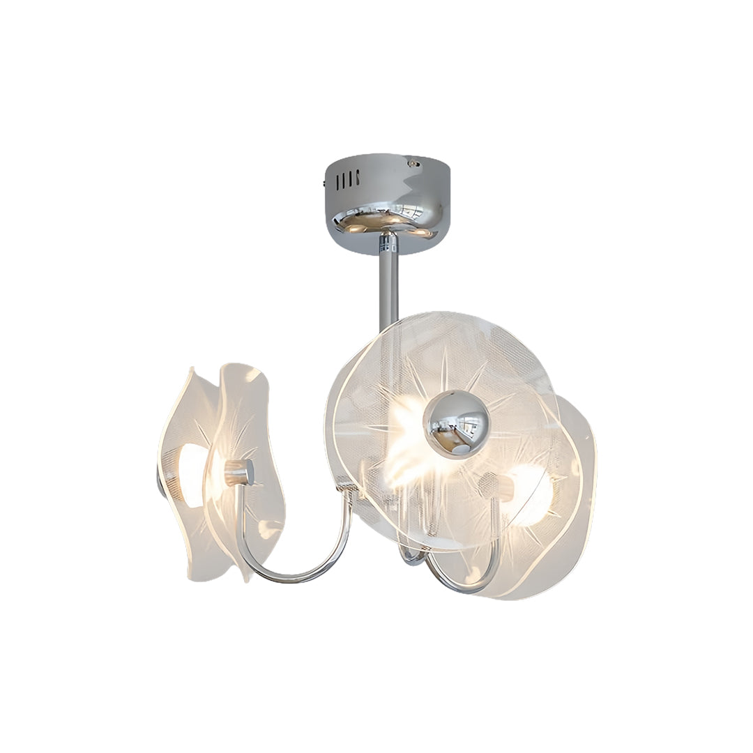 Acrylic LED Chandelier Multi-head with Chrome Accents Ceiling Light
