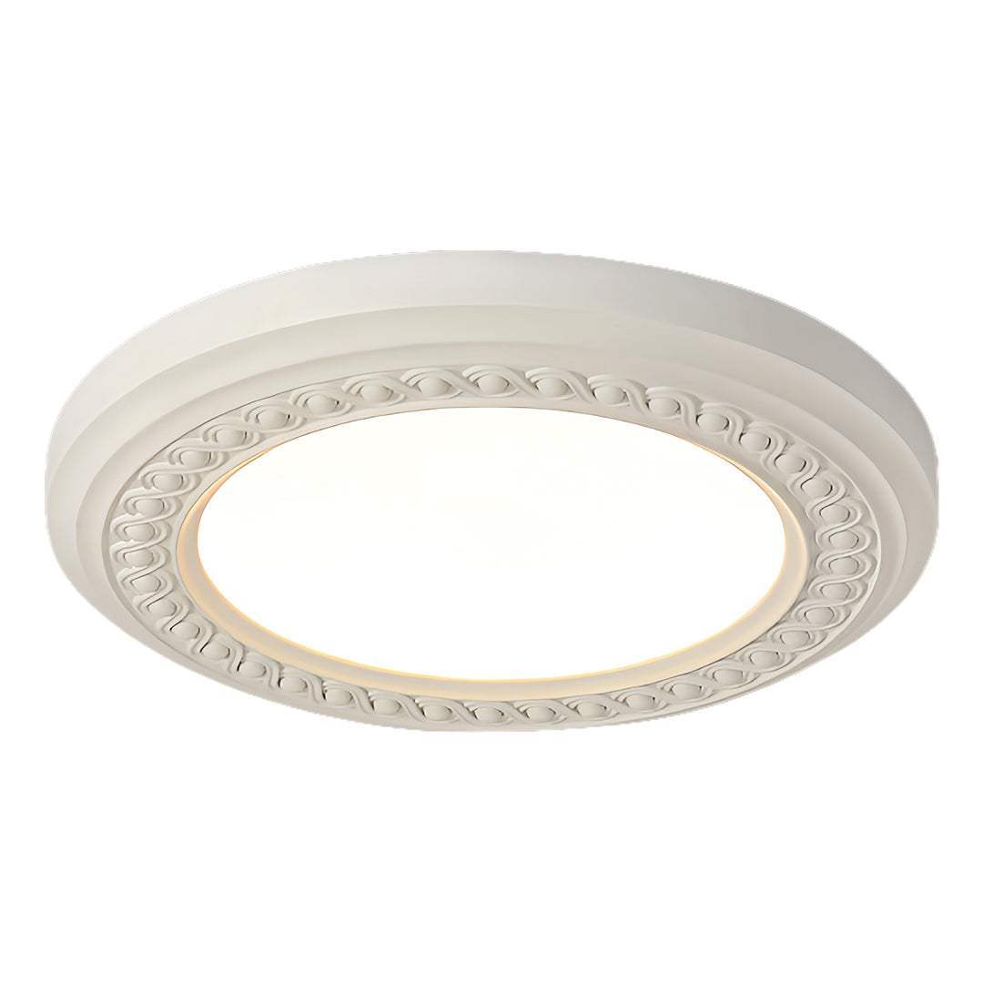 Retro Flush Mount Light Carved Resin Elegant Acrylic Ceiling Light