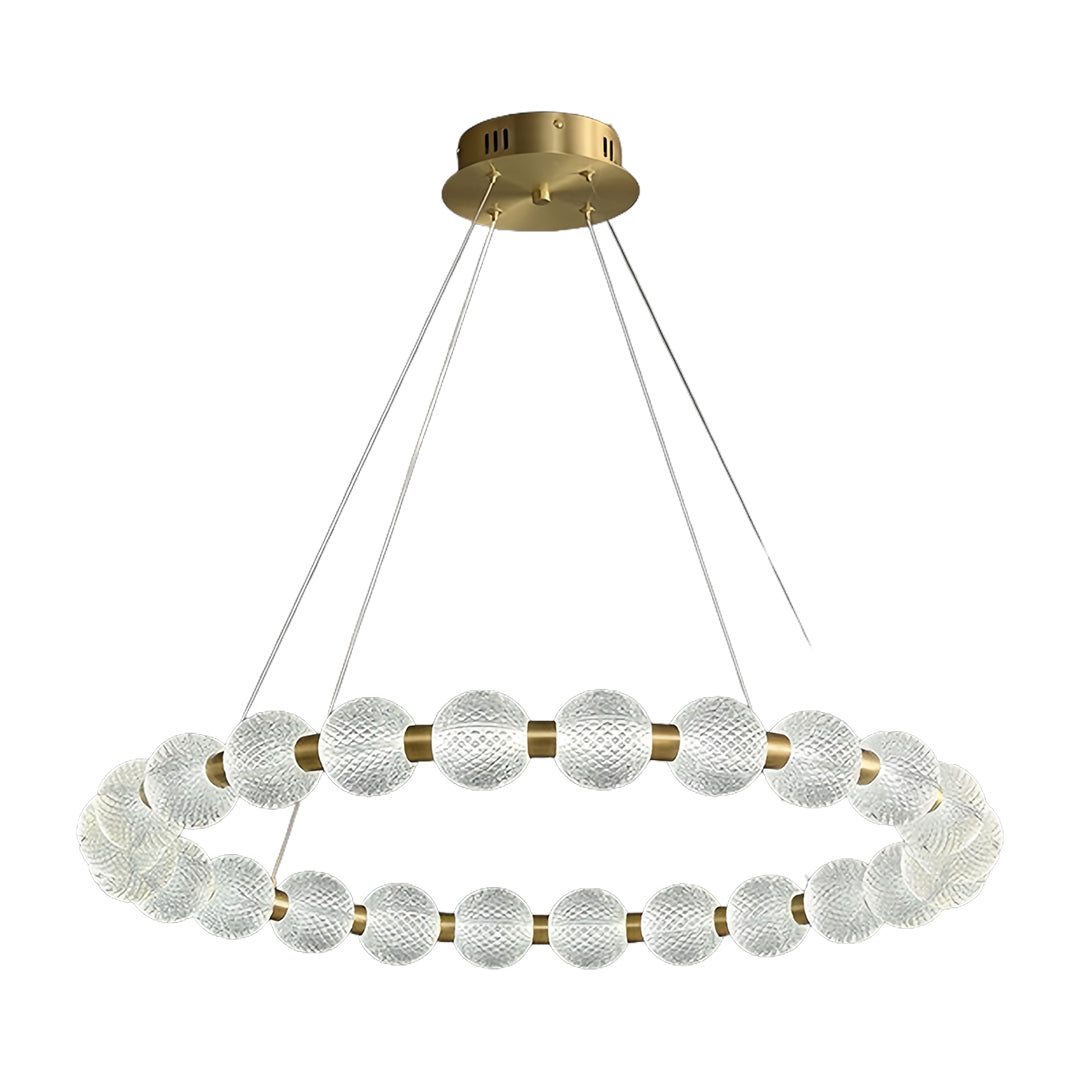 Glass Shade Chandelier Round Minimalist Luxury Island Ceiling Light