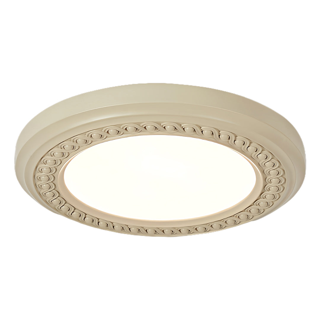 Retro Flush Mount Light Carved Resin Elegant Acrylic Ceiling Light