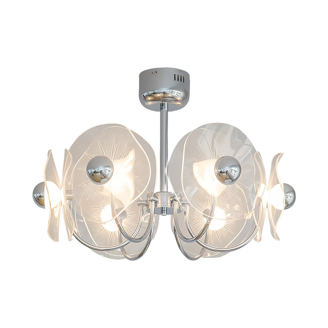 Acrylic LED Chandelier Multi-head with Chrome Accents Ceiling Light