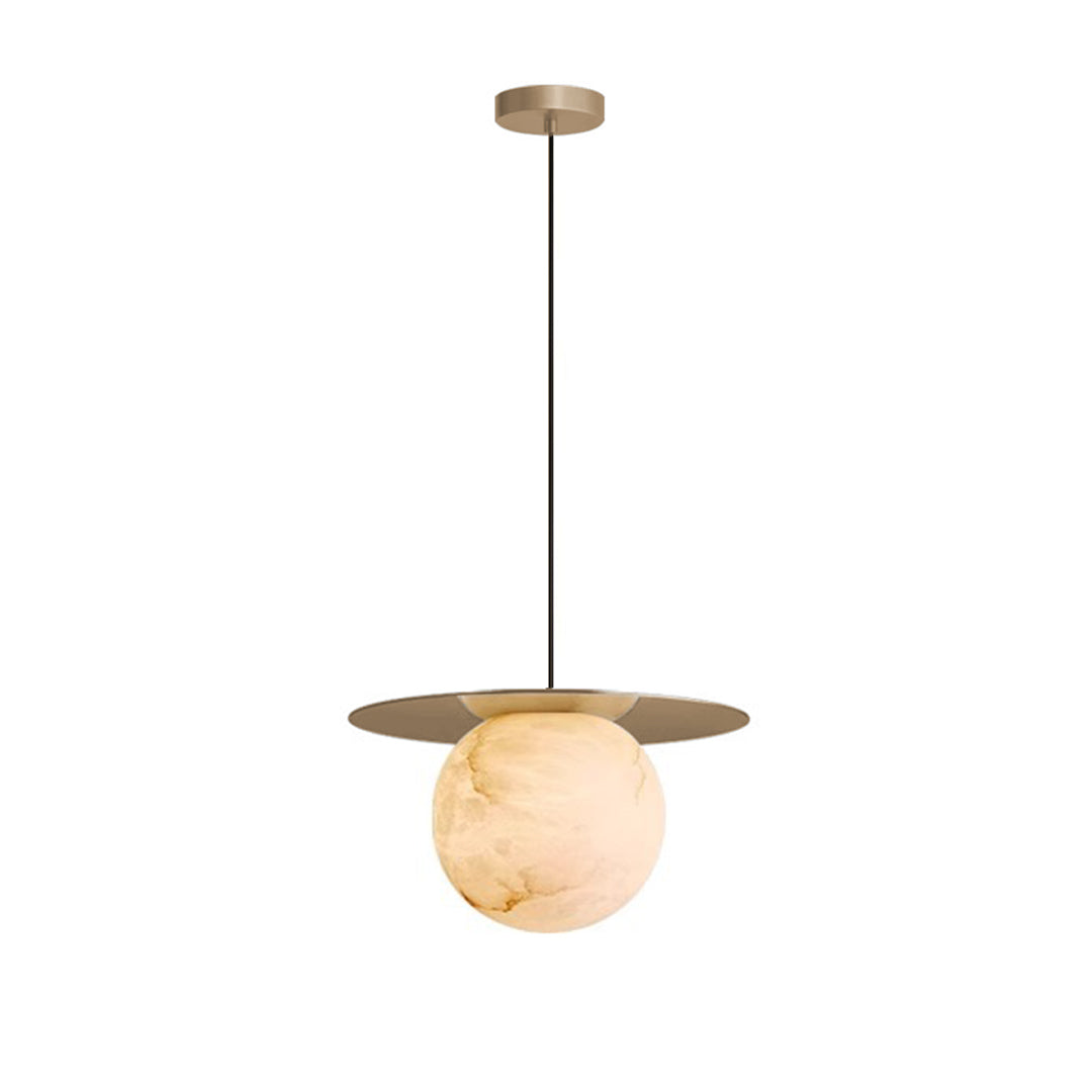 Ball Pendant Lights Nordic Natural Marble Full Copper Dining Table Lamp
