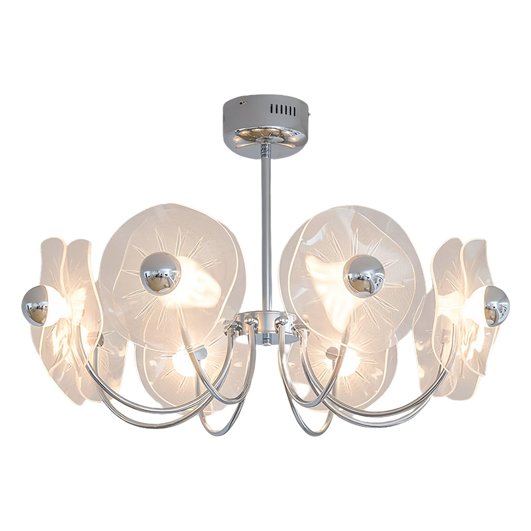 Acrylic LED Chandelier Multi-head with Chrome Accents Ceiling Light