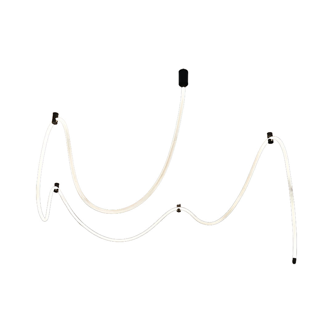 Long LED Ceiling Light Minimalist Creative Black Linear Lamp