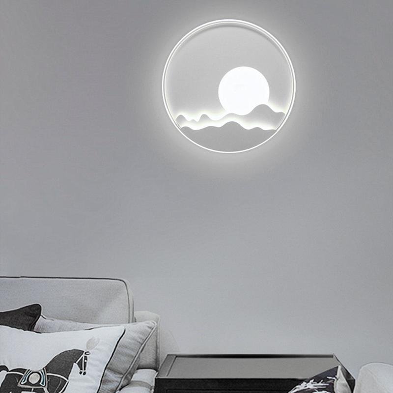 Modern Aluminum LED Moon Patterned Wall Sconce