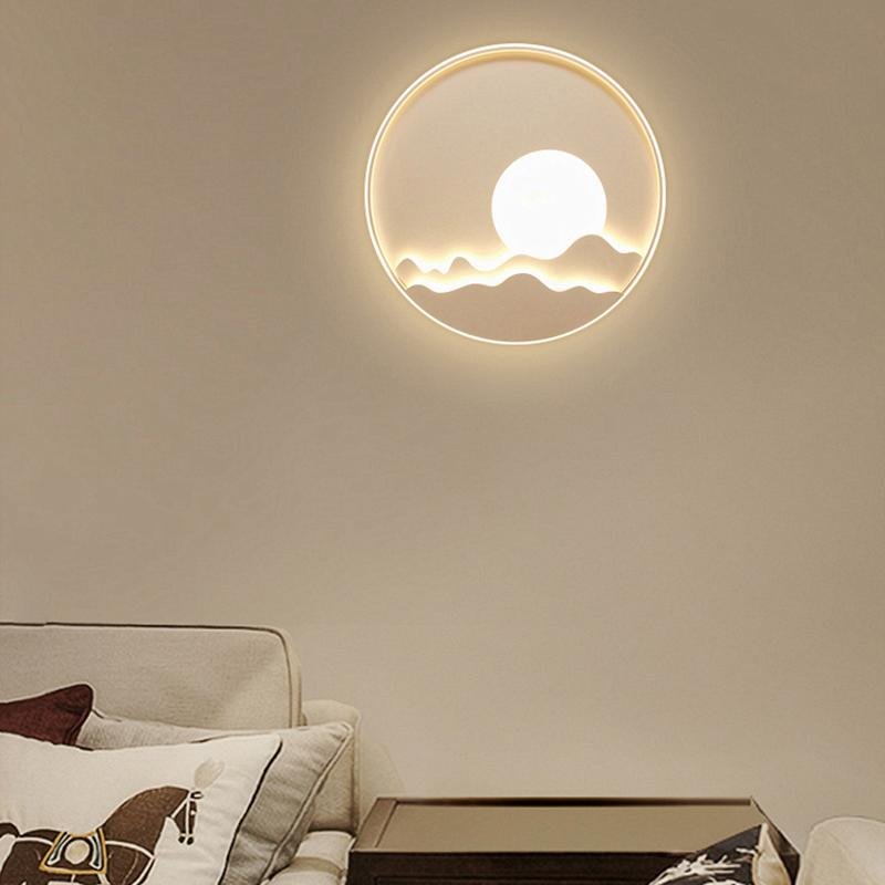 Modern Aluminum LED Moon Patterned Wall Sconce