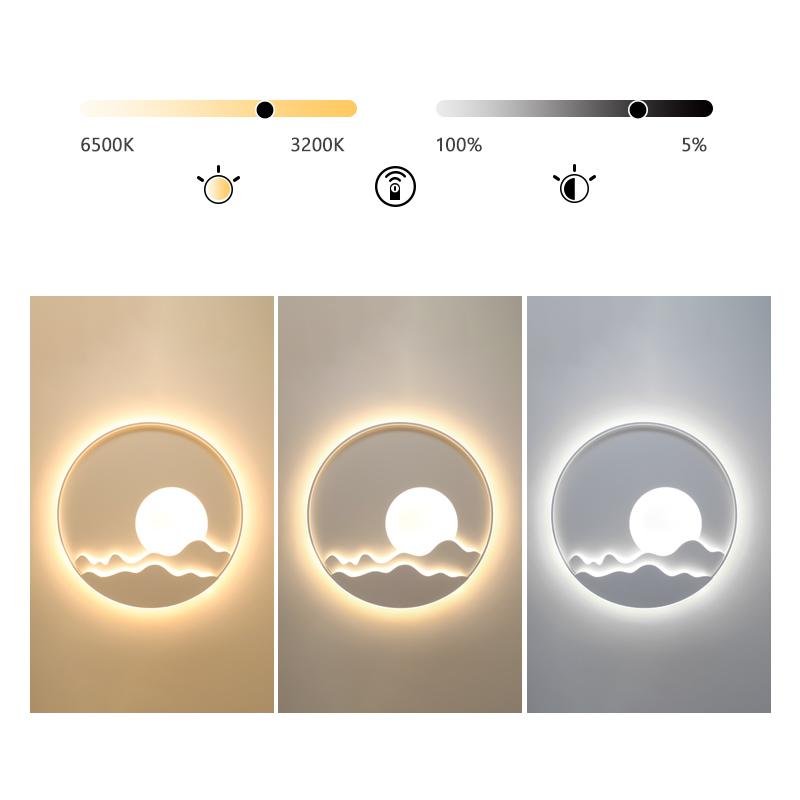 Modern Aluminum LED Moon Patterned Wall Sconce