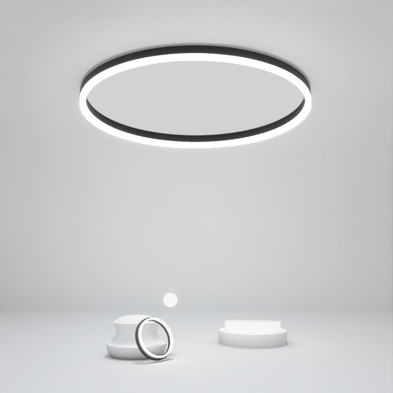 Black Round Dimmbale Aluminum Flush Mount Ceiling Light