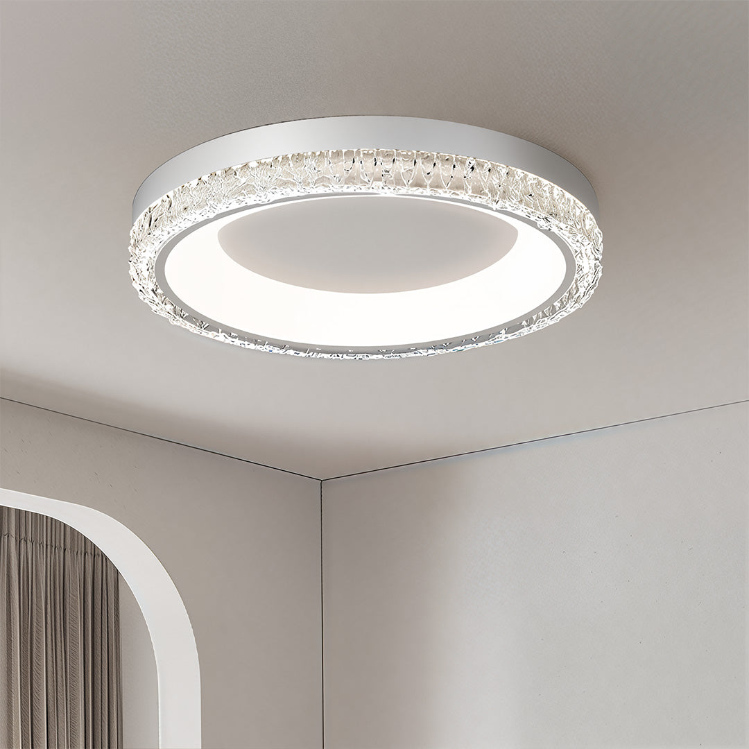 White Flush Mount Ceiling Light Italian Round Minimalist Lamp