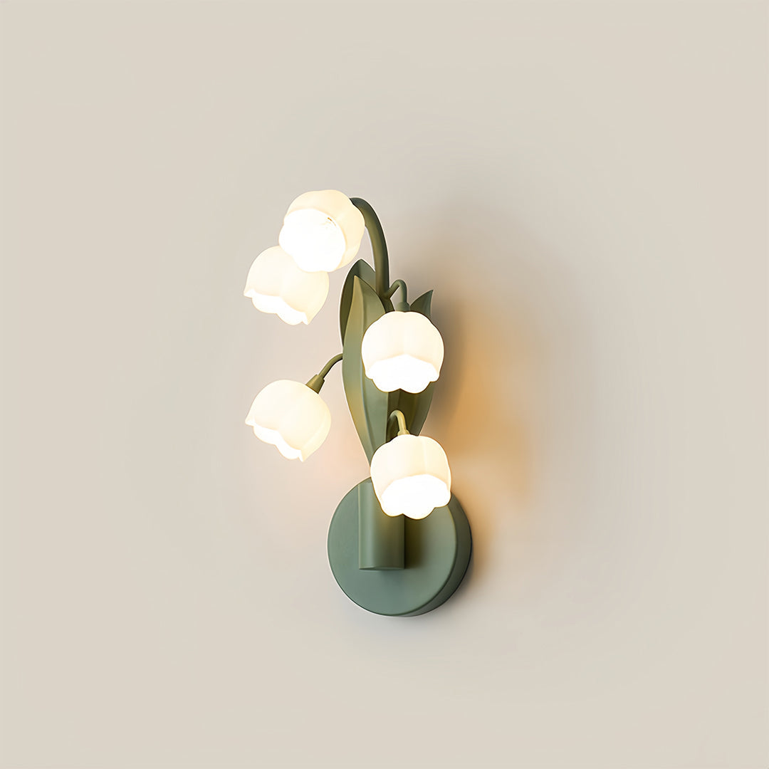 Floral Wall Lights French Country Classic Bellflower Glass Lamp