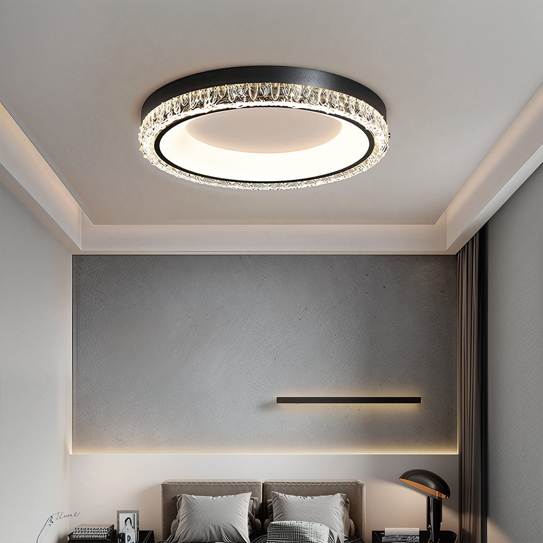 White Flush Mount Ceiling Light Italian Round Minimalist Lamp
