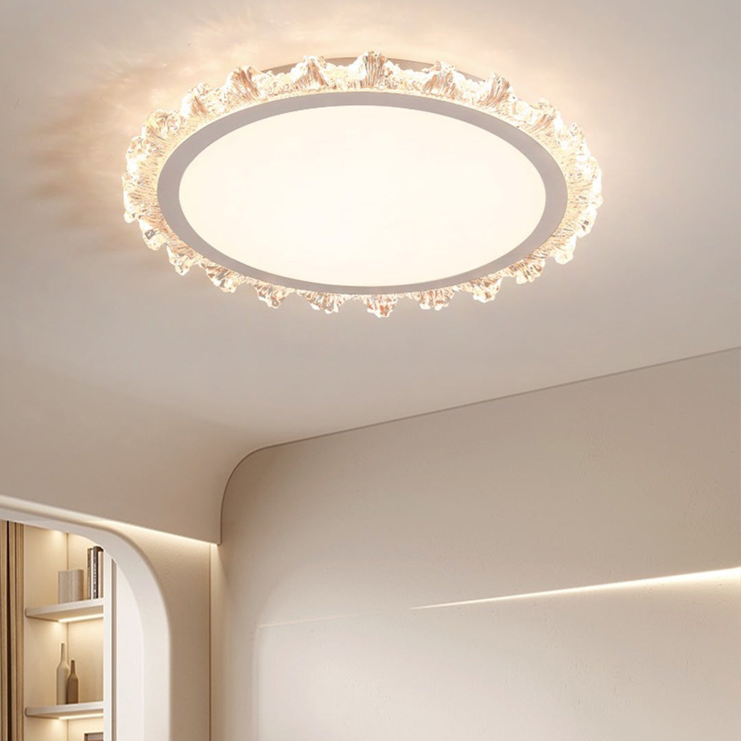 White Round LED Ceiling Light French wide-spectrum Ultra-Thin Flush Mount Light