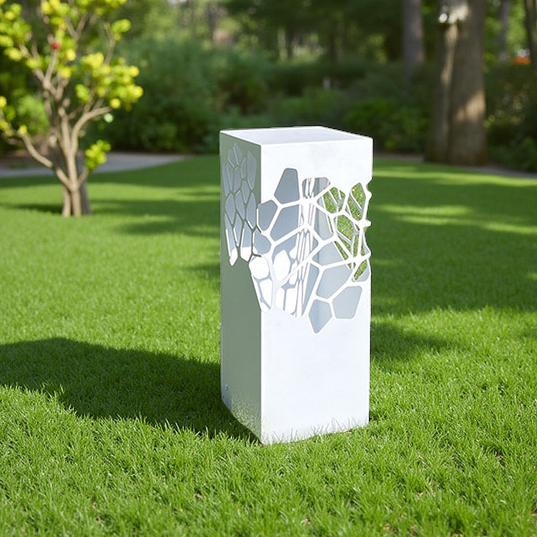 White Landscape Lights Outdoor Waterproof Decorative Hollow Bollard Light