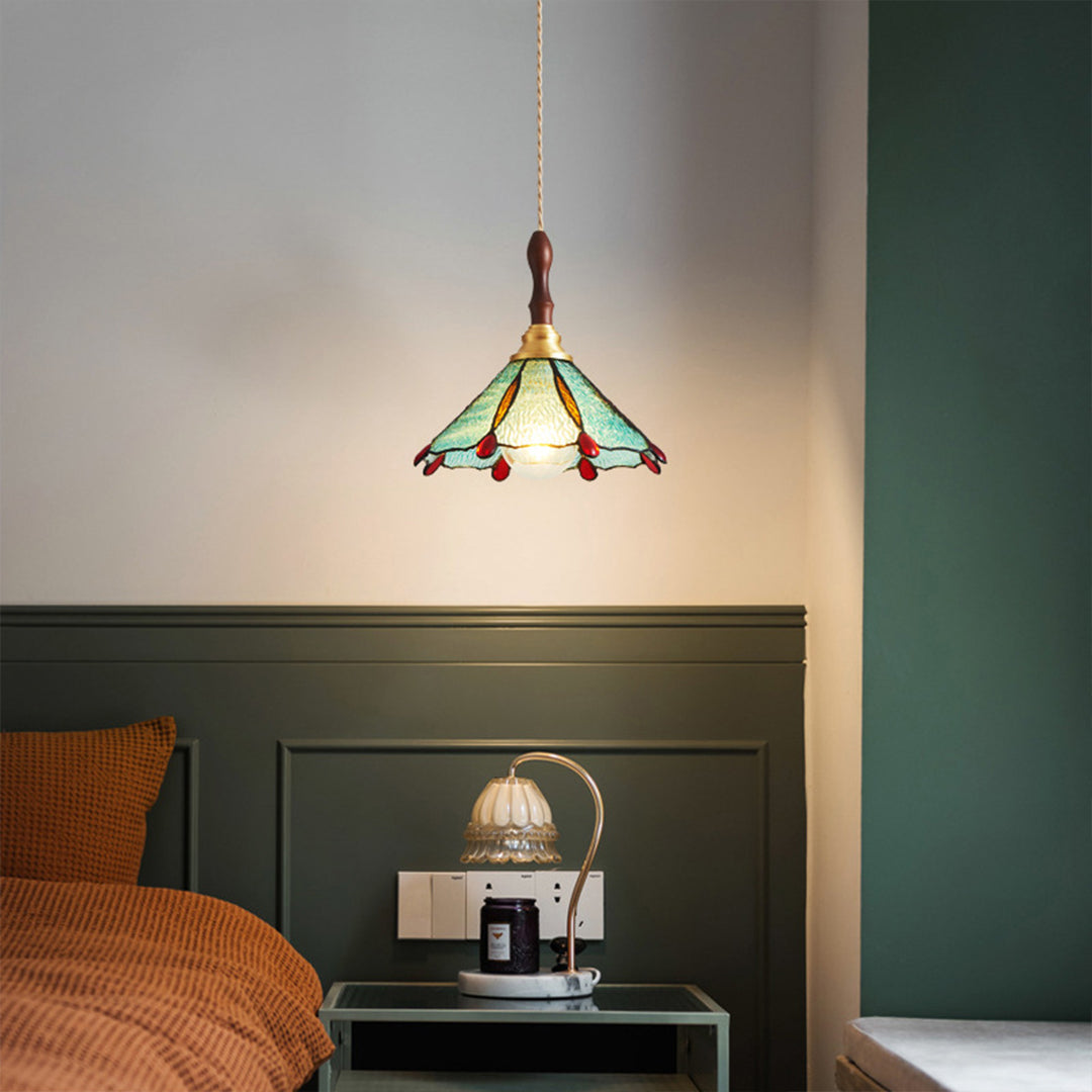 Water Ripple Glass Pendant Lighting Nordic Full Copper Light