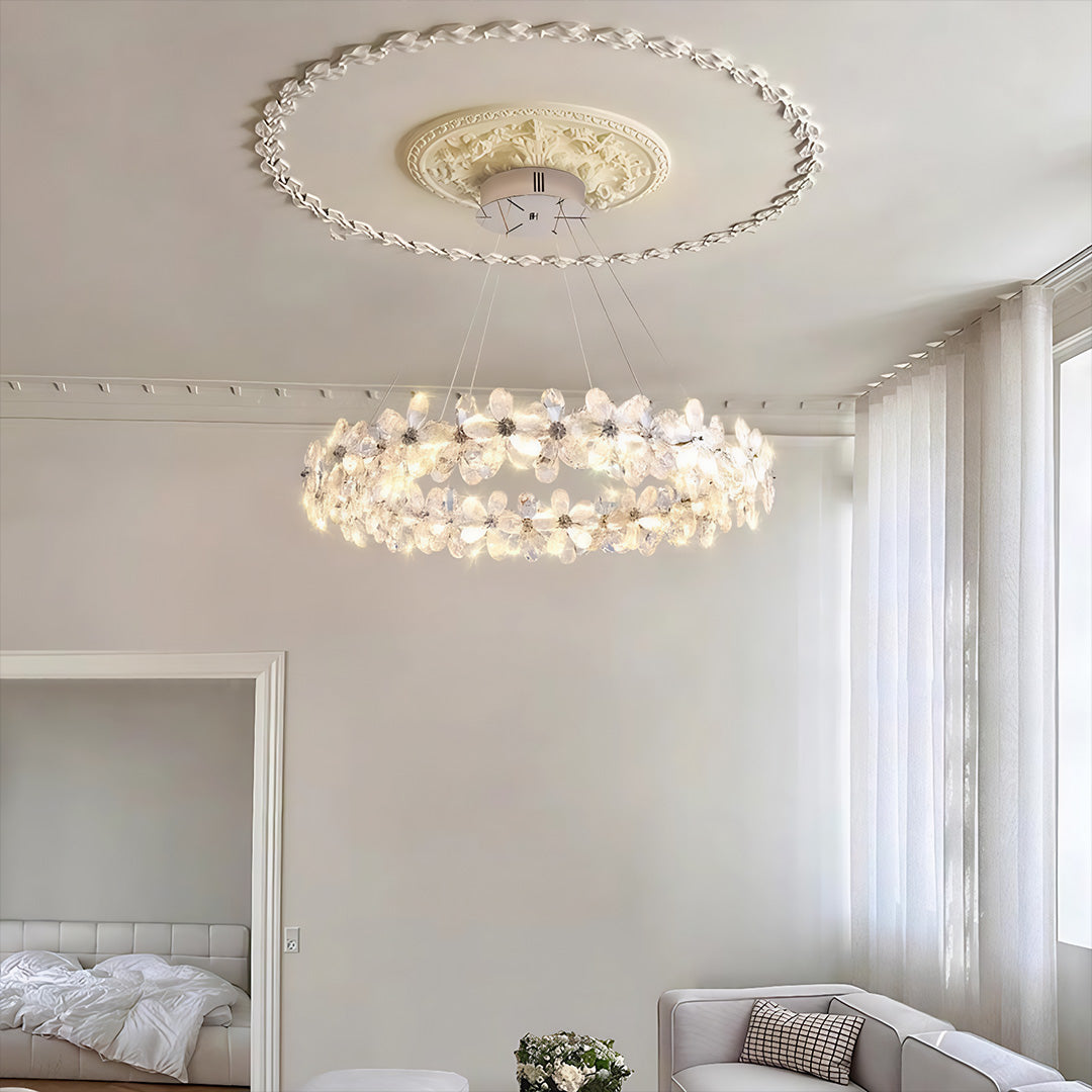 Dining Room Crystal Chandelier French Flower Art Chandelier