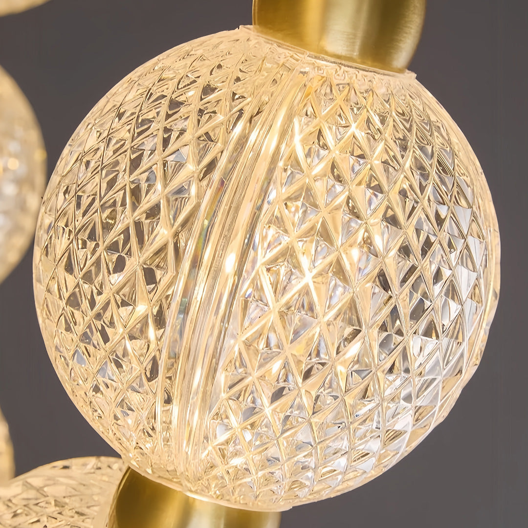 Glass Shade Chandelier Round Minimalist Luxury Island Ceiling Light