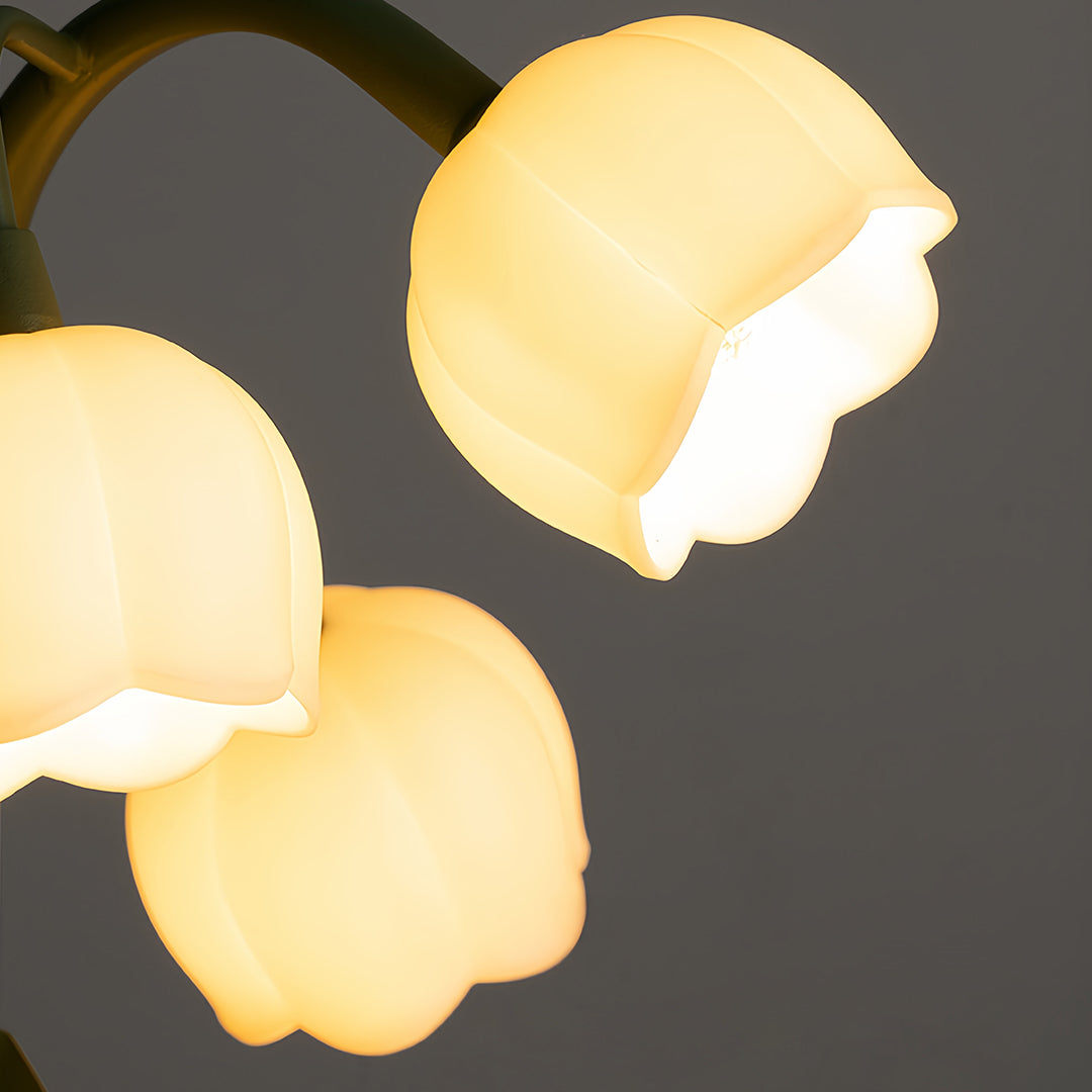Floral Wall Lights French Country Classic Bellflower Glass Lamp