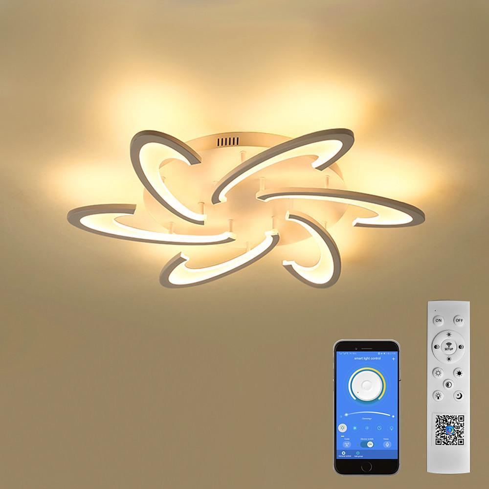 Curved LED Ceiling Light Artistic Geometric Acrylic LED Light