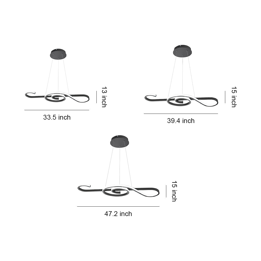 Unique Large Chandeliers Dimmable LED Simple Note Ceiling Light