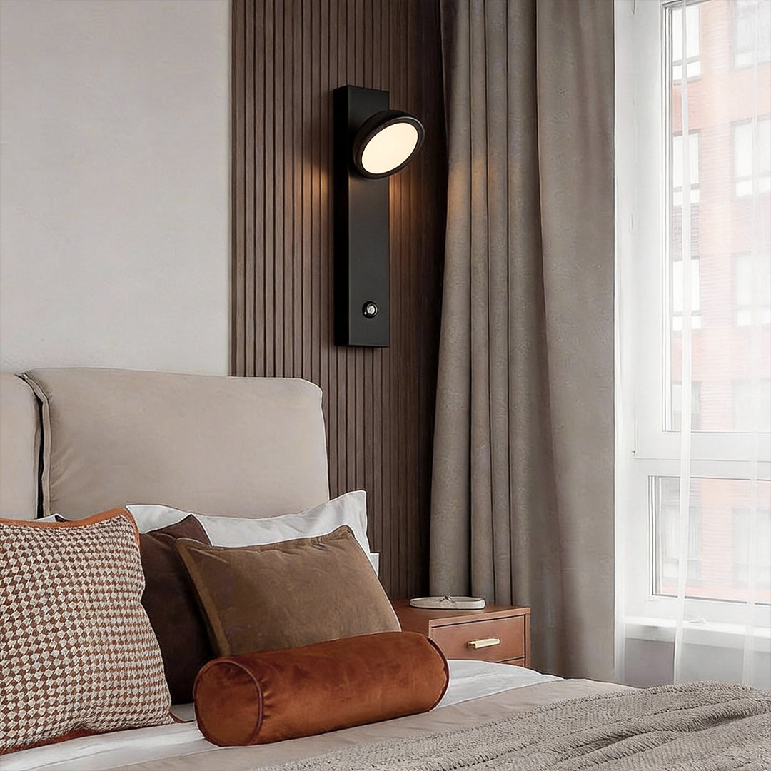 Accent Wall Lamp Rotatable Modern Black Metal Lamp