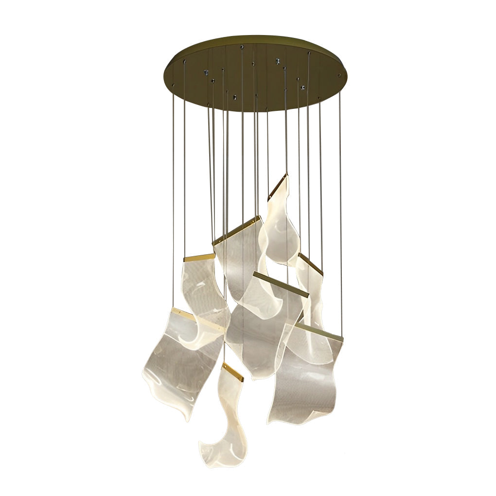 Acrylic Chandeliers Irregular Curled LED Ceiling Light