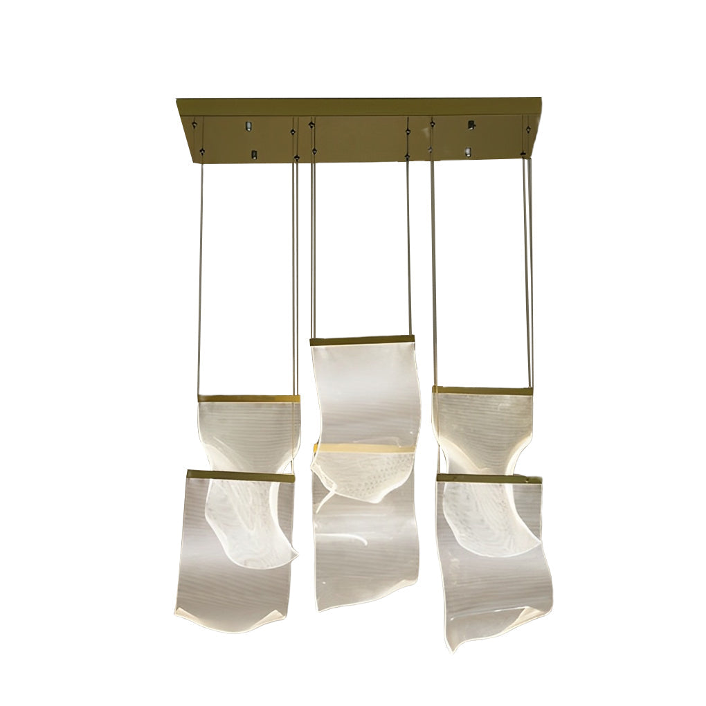 Acrylic Chandeliers Irregular Curled LED Ceiling Light