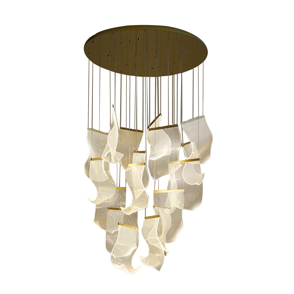 Acrylic Chandeliers Irregular Curled LED Ceiling Light