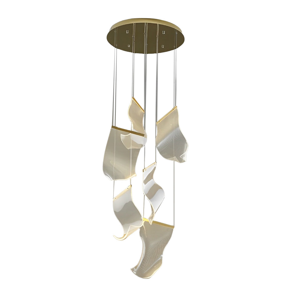 Acrylic Chandeliers Irregular Curled LED Ceiling Light
