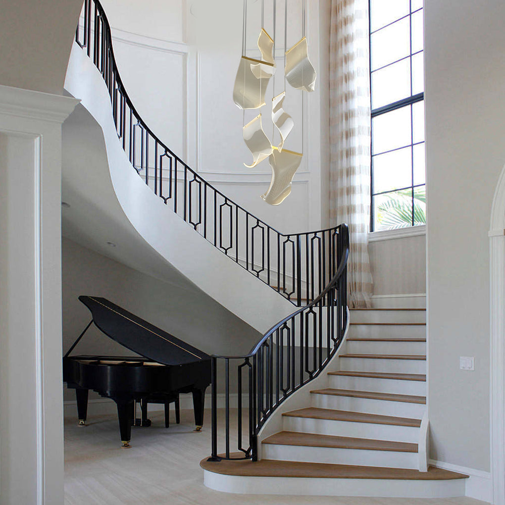 Acrylic Chandeliers Irregular Curled LED Ceiling Light
