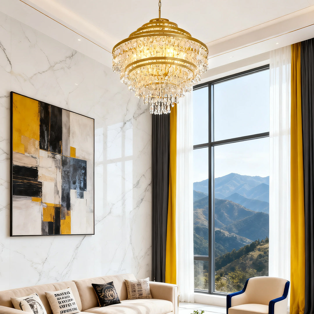 Hanging Shell Chandelier Glamorous Artistic Gyro Ceiling Light