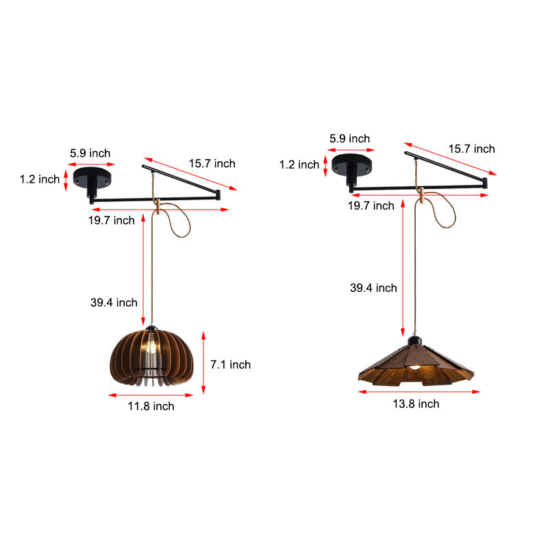 Adjustable Pendant Light Fixtures Dimmable Swing Arm Light