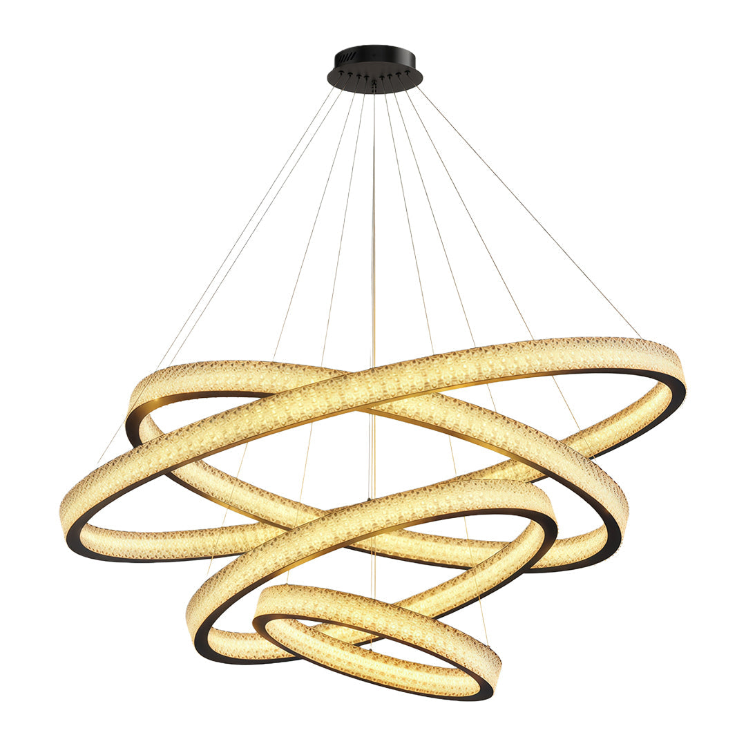Circular Modern Chandelier Luxury Copper Ceiling Light