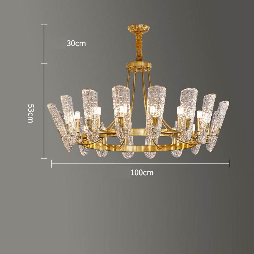 8-light LED Electroplated Metal Glass Gold Classic Chandeliers Ceiling Lights