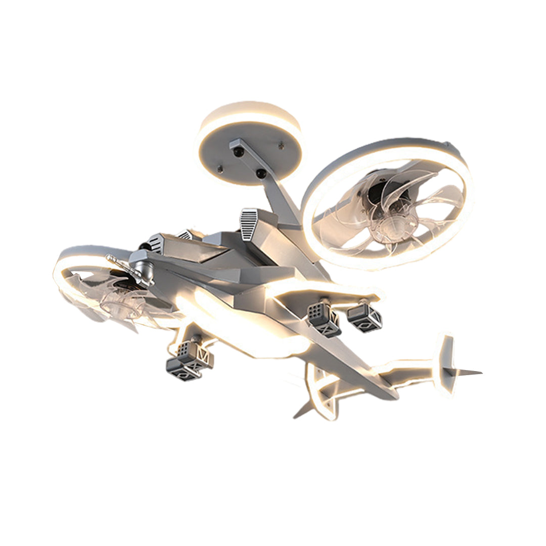 Kids Ceiling Fan With Light Fighter Jet Shaped wide-spectrum Fan Light