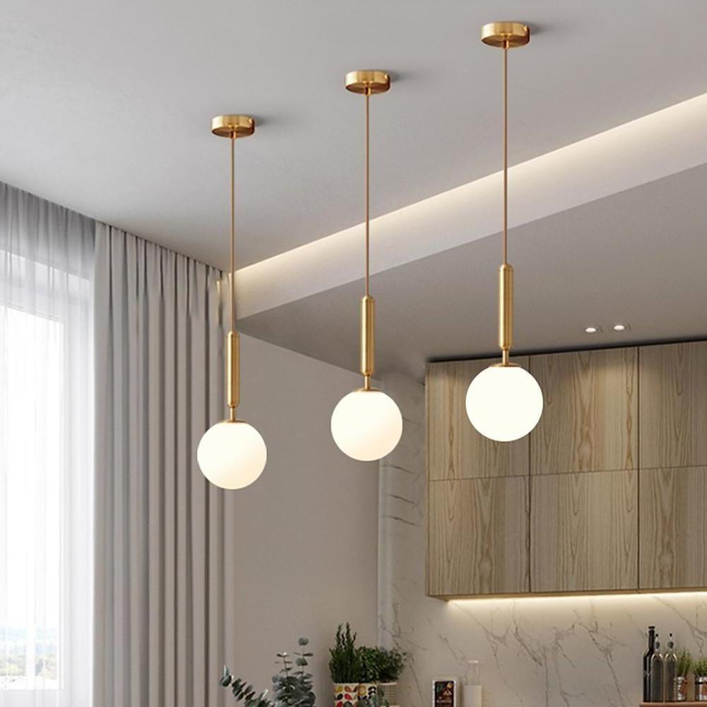 Nordic Glass Ball Shaped Black Gold LED Nordic Pendant Lighting