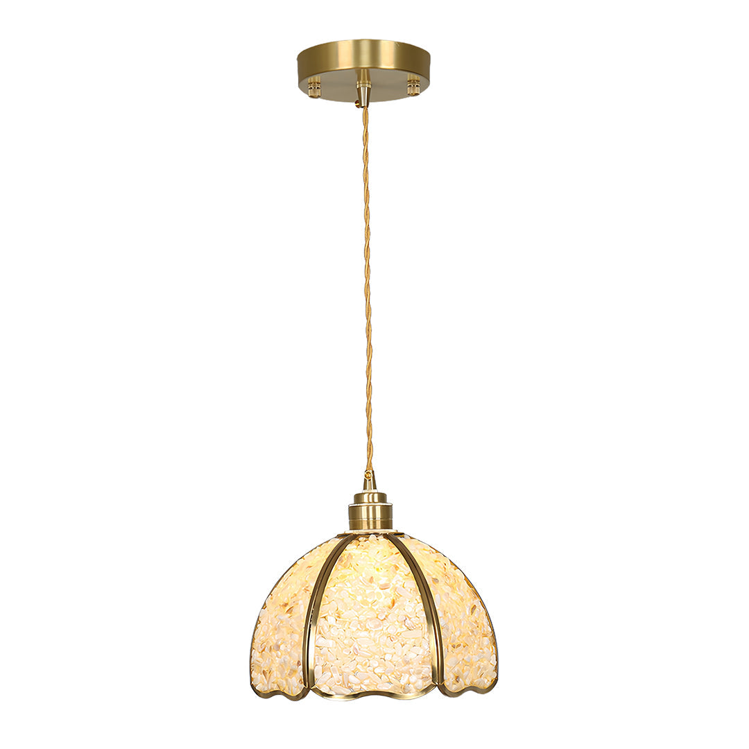 Small Crystal Pendant Light Vintage Full Copper Ceiling Light
