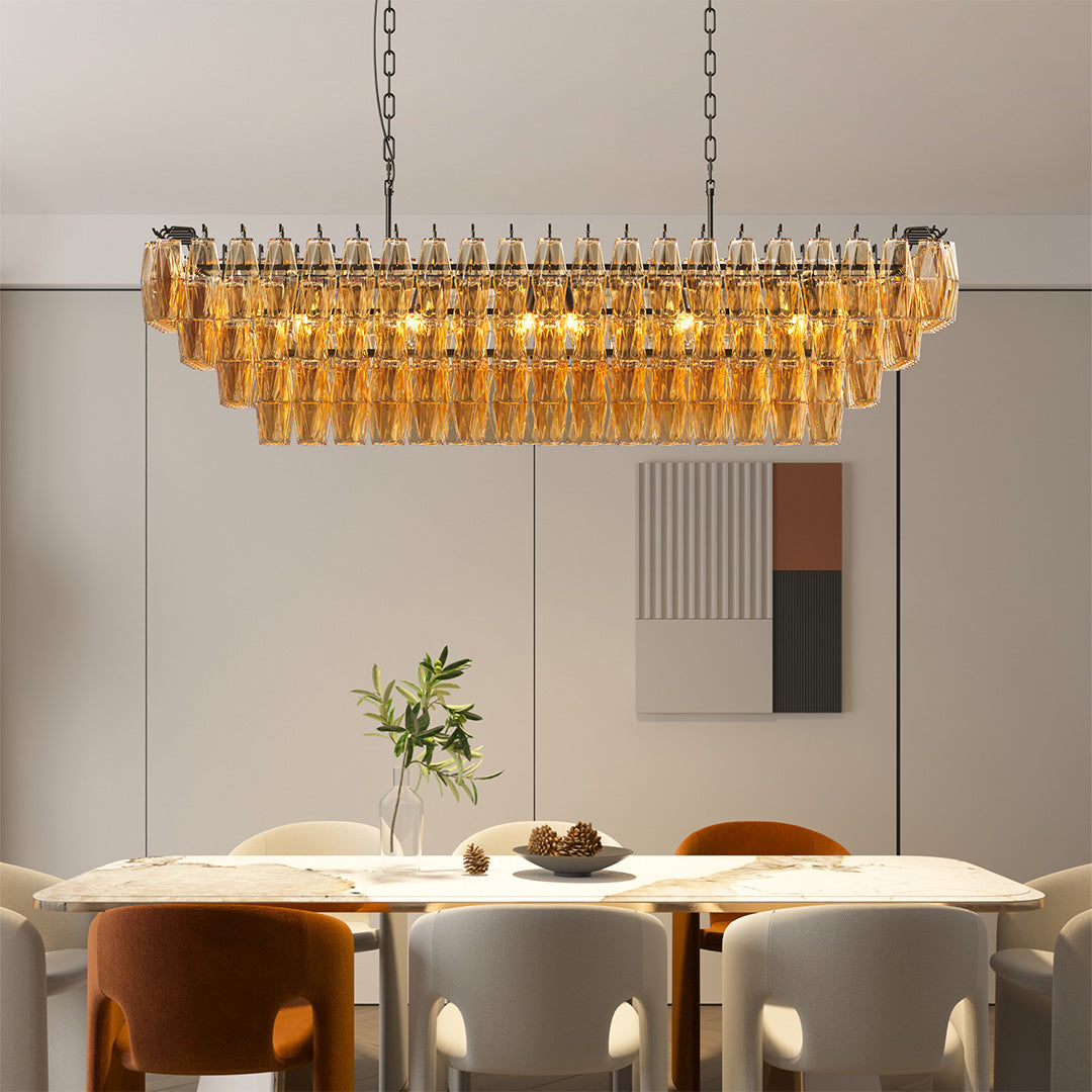 Glass Pendant Chandelier American Luxury Multi-head Ceiling Lights