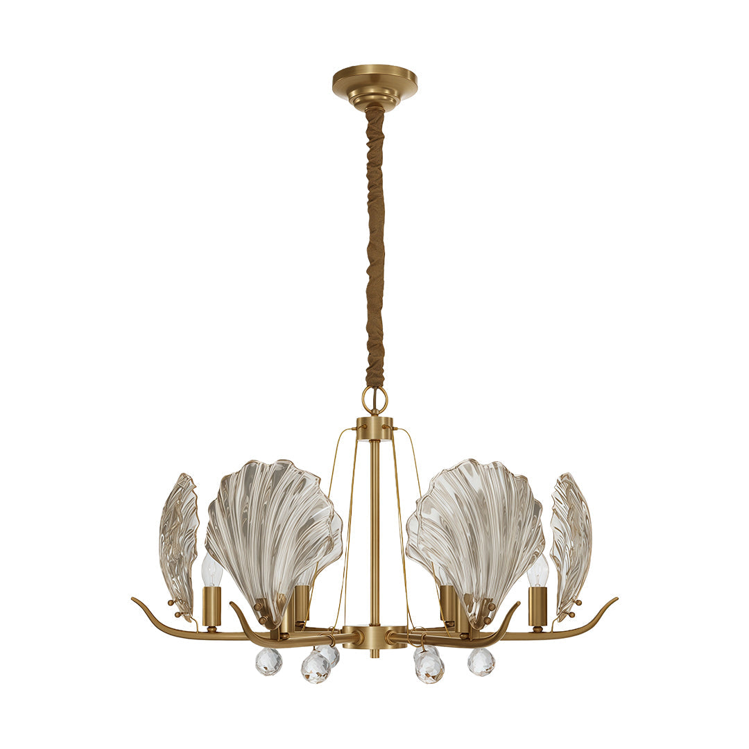 Shell Chandeliers Modern Copper Glass Ceiling Light
