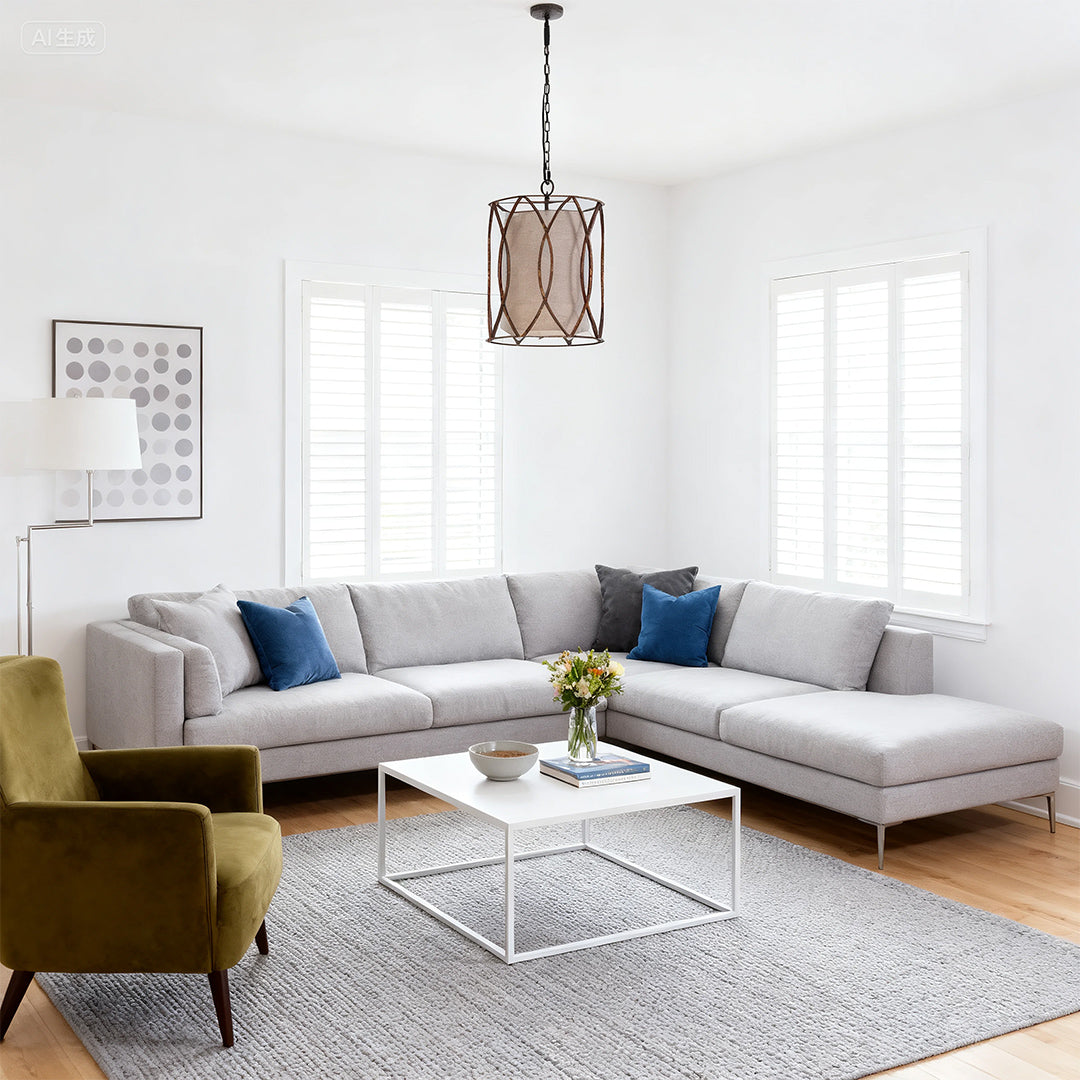 Small Black Pendant Light Vintage Sleek Design Ceiling Light