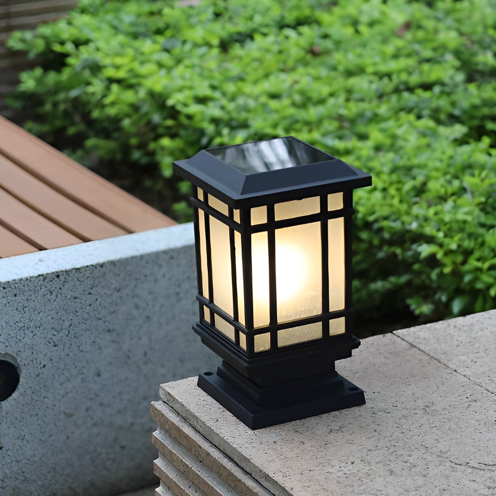 Antique Cast Iron Street Light Retro Solar Fence Light